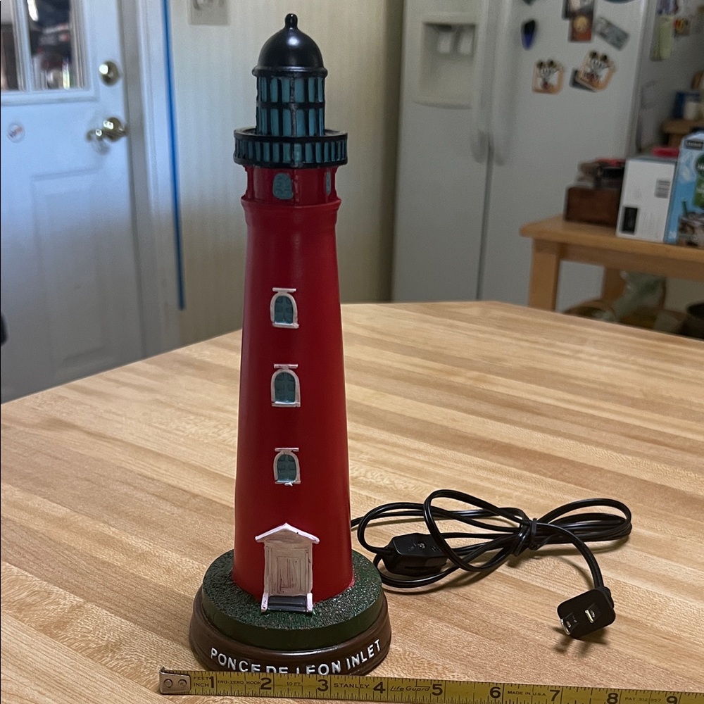 (0371) Red Lighthouse any Holiday Decor..plug in will light up. Over 200 step. - Picture 8 of 12